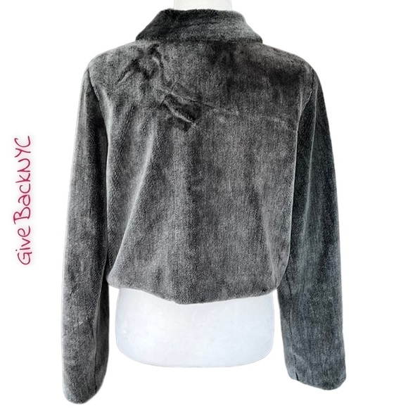 Vintage FU DA Faux Fur Cape Bolero Gray Size M/L - Picture 3 of 6